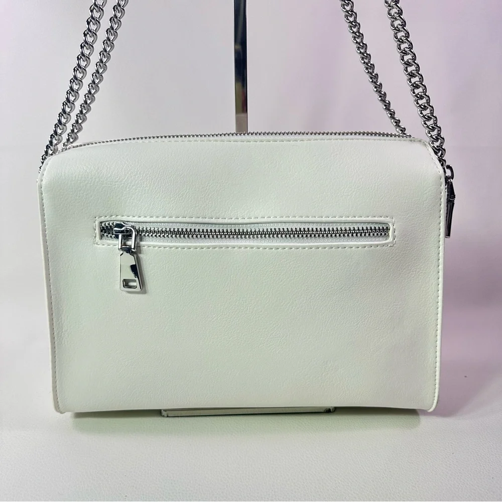 NEW I.N.C. WOMEN’S WHITE/VANILLA BONNIEE STUDDED CROSSBODY BAG - Picture 4 of 11